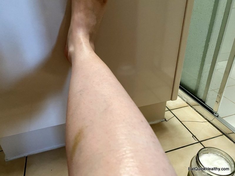 My leg after shaving with coconut oil